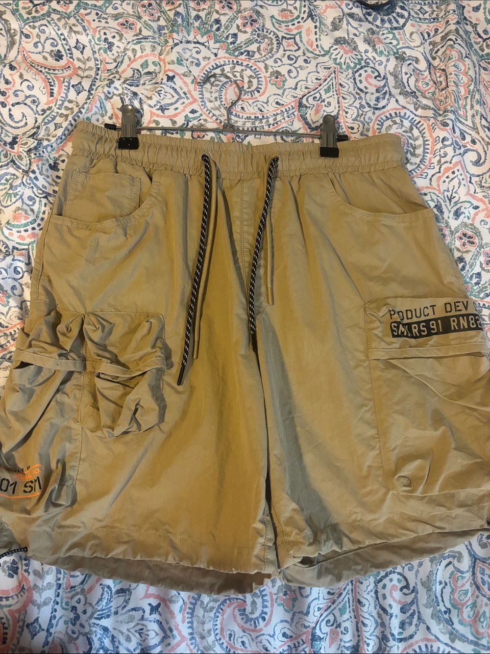 Men's Cargo Drawstring Shorts in Khaki